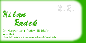 milan radek business card